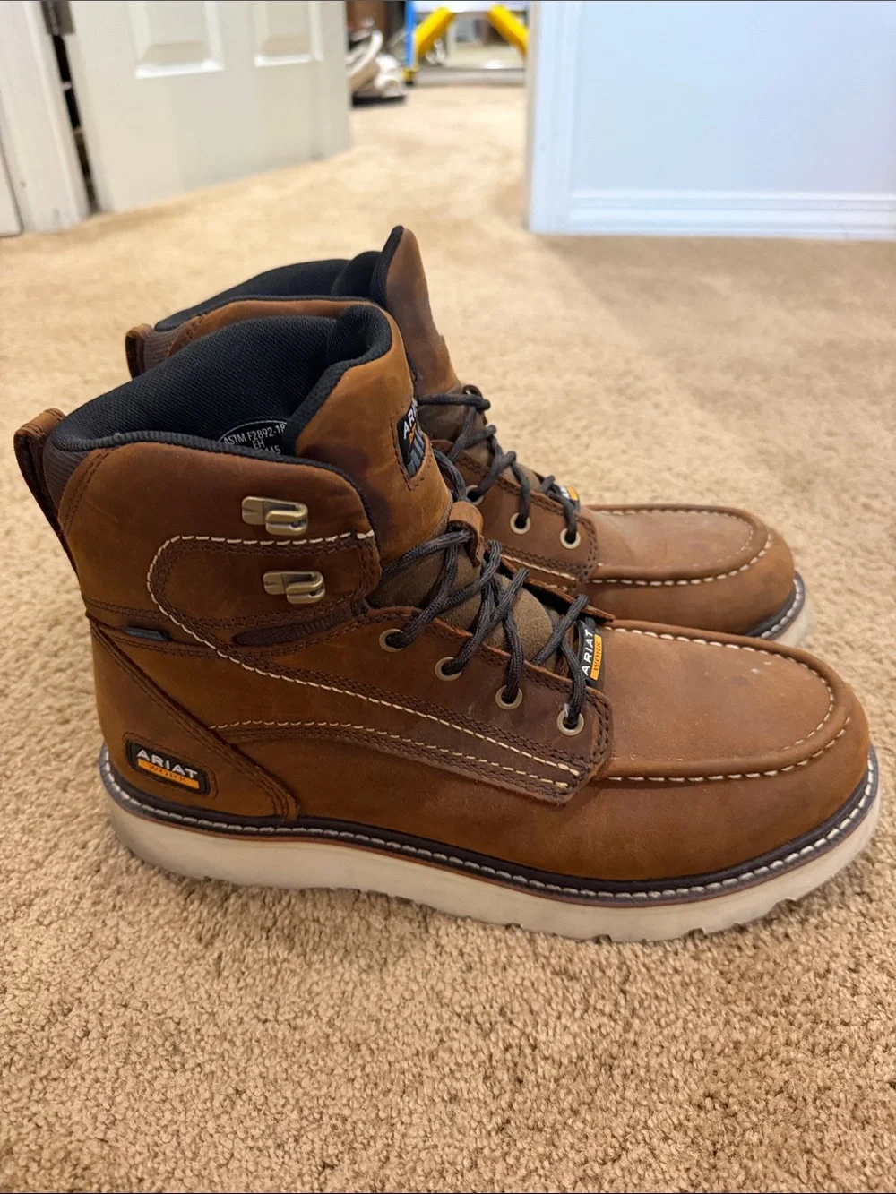Ariat rebar Brown Lace-Up Moc Toe Work Boots